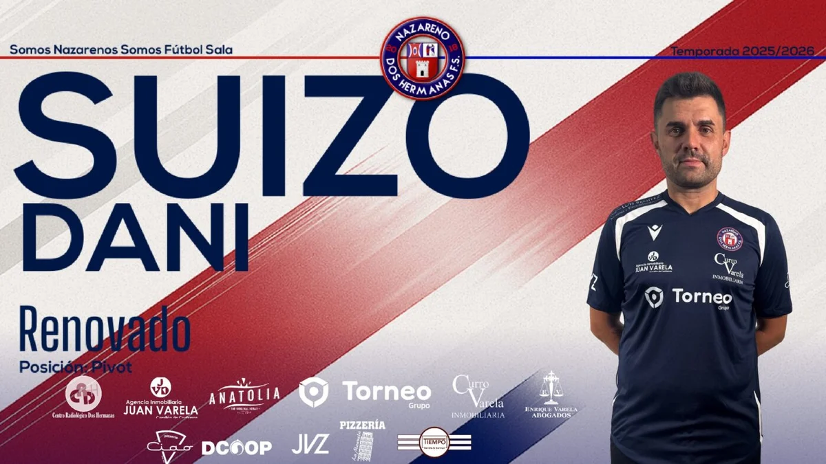 Dani Suizo seguirá en el GTS Nazareno Dos Hermanas FS: el pívot renueva una temporada más