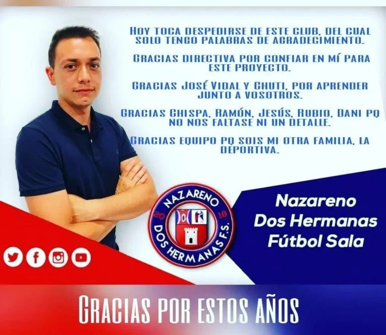 José Luis Muñoz Reina no continuará en el GTS Nazareno Dos Hermanas FS