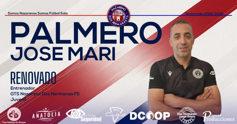 José Mari Palmero continuará al frente del Juvenil del GTS Nazareno Dos Hermanas FS
