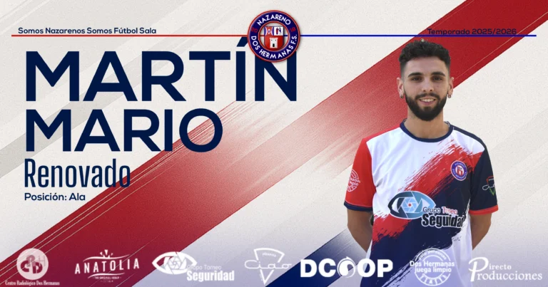 Mario Martín renueva y cumplirá su quinta temporada en el GTS Nazareno Dos Hermanas FS